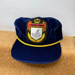 VTG Cali-Fame Cap Of Los Angeles U.S.A. Velvet Patched Rope Hat Prime Time USA